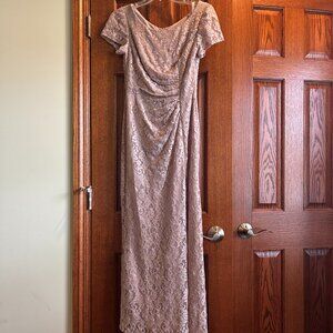 Champagne/Pink Mother of Bride Long Dress - Size 6
